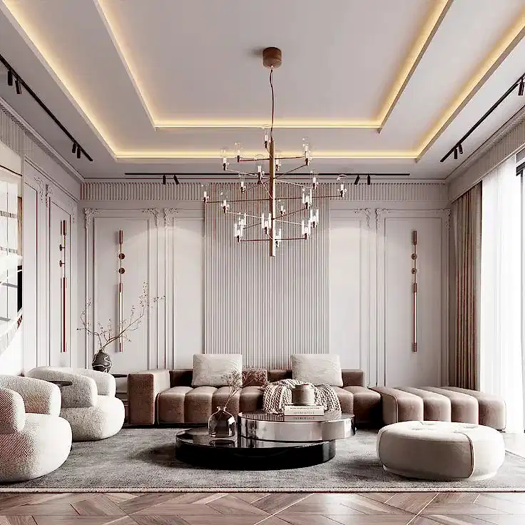 salon ışık bandı modelleri, salon alçıpan asma tavan modeli