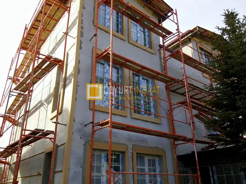 Gölbaşı villa söve süslemeleri ve capatect dalmaçyalı uygulama